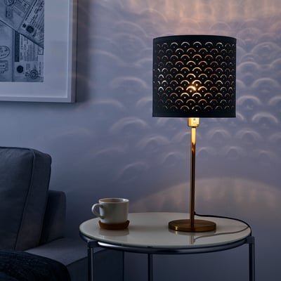 NYMÖ Pantalla para lámpara, negro/color bronce, 24 cm