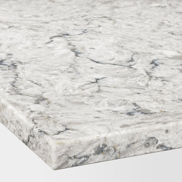 ODENSBERG Mesón a medida, beige Efecto mármol/cuarzo, 1 m²x1.2 cm