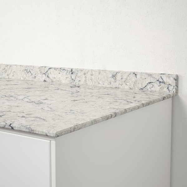 ODENSBERG Mesón a medida, beige Efecto mármol/cuarzo, 1 m²x1.2 cm