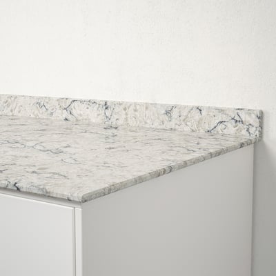 ODENSBERG Mesón a medida, beige Efecto mármol/cuarzo, 1 m²x1.2 cm