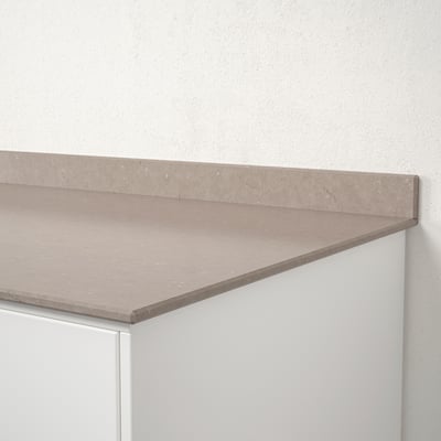 ODENSBERG Mesón a medida, beige oscuro Efecto mármol/cuarzo, 1 m²x1.2 cm