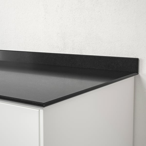 ODENSBERG Mesón a medida, negro efecto piedra/cuarzo, 1 m²x1.2 cm