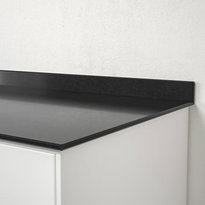 ODENSBERG Mesón a medida, negro efecto piedra/cuarzo, 1 m²x1.2 cm