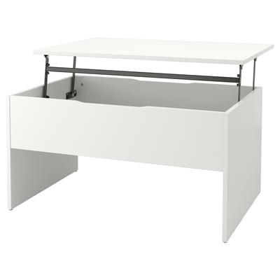 ÖSTAVALL Mesa de centro cubierta ajustable, blanco, 90 cm