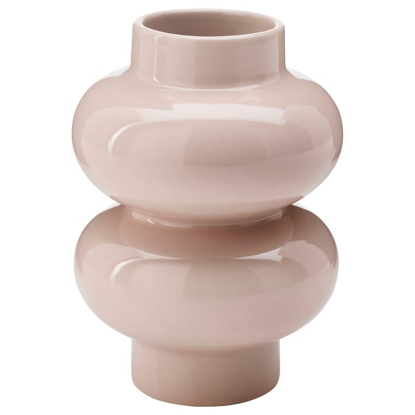 PÄRLHÄGG Florero, rosado claro, 14 cm