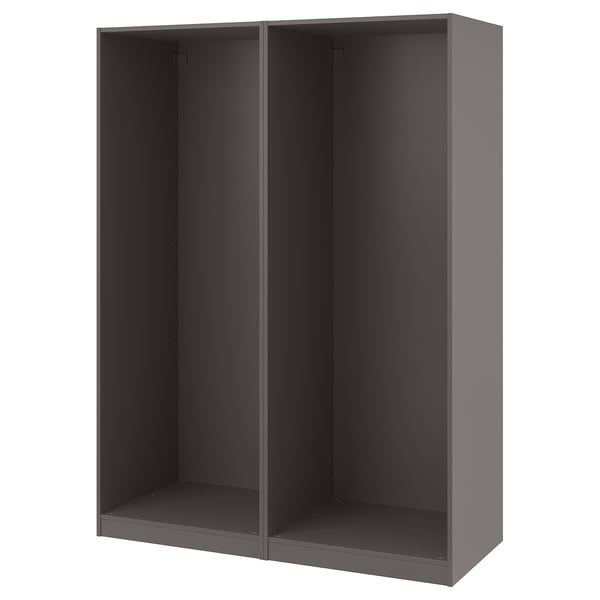 PAX 2 estructuras de clóset, gris oscuro, 150x58x201 cm