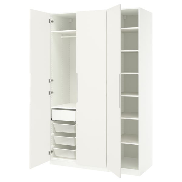 PAX / TONSTAD Combinación de clóset, blanco/blanco hueso, 150x60x236 cm