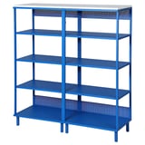 PLATSA Estantería, blanco/azul, 120x42x133 cm