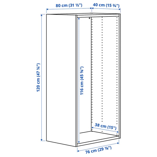 PLATSA Marco, blanco, 80x40x120 cm