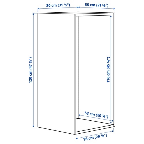 PLATSA Marco, blanco, 80x55x120 cm