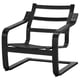 POÄNG Estructura poltrona espaldar bajo, negro con café