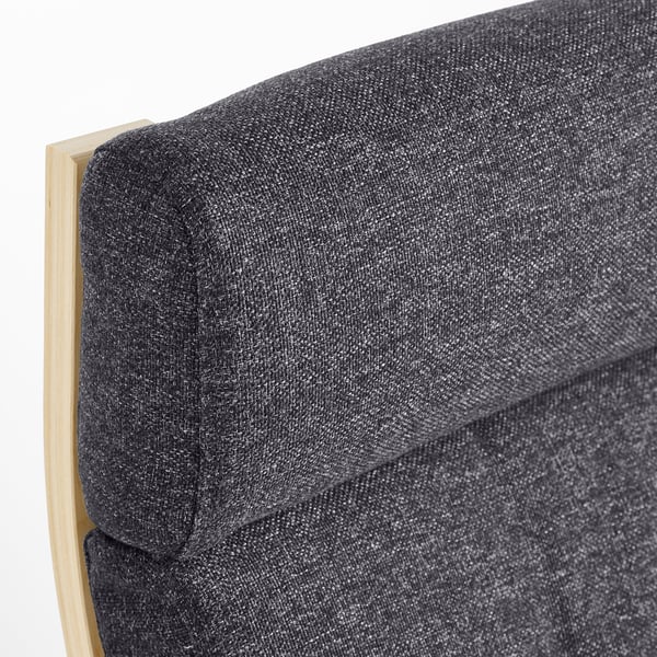 POÄNG Poltrona, Chapa abedul/Gunnared gris oscuro