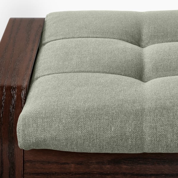 POÄNG Poltrona y reposapiés, café/Gunnared verde claro