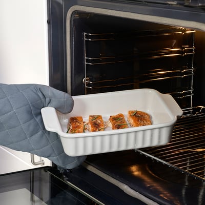 POETISK Recipiente / refractario para horno, blanco hueso, 30x20 cm