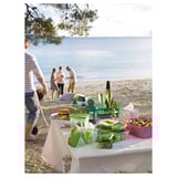 PRUTA Contenedor de alimentos, set de 17, transparente/verde