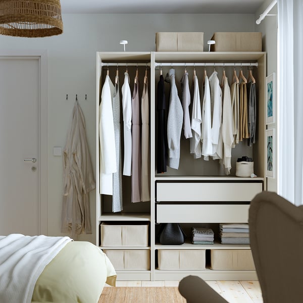 PURRPINGLA Organizador de ropa con cierre, Textil/beige, 43x53x19 cm