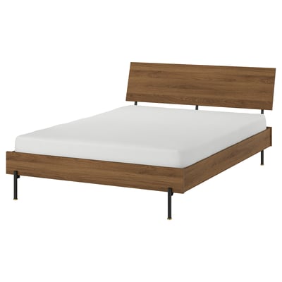 RÅDMANSÖ Estructura de cama, café Efecto nogal/Lönset, 140x200 cm
