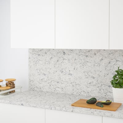 RÅHULT Panel de pared, beige/Efecto mármol cuarzo, 1 m²x1.2 cm