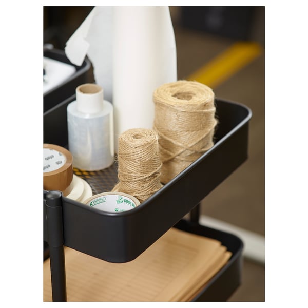 RÅSKOG Carrito, negro, 35x45x78 cm