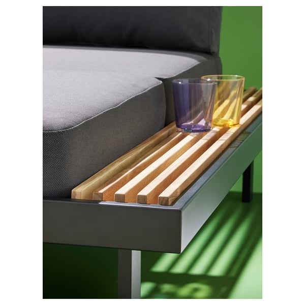 REVSKÄR Conjunto 3 puestos, exterior gris oscuro/Frösön/Duvholmen gris oscuro