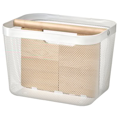 RISATORP Canasta con compartimentos, blanco, 33x24x23 cm