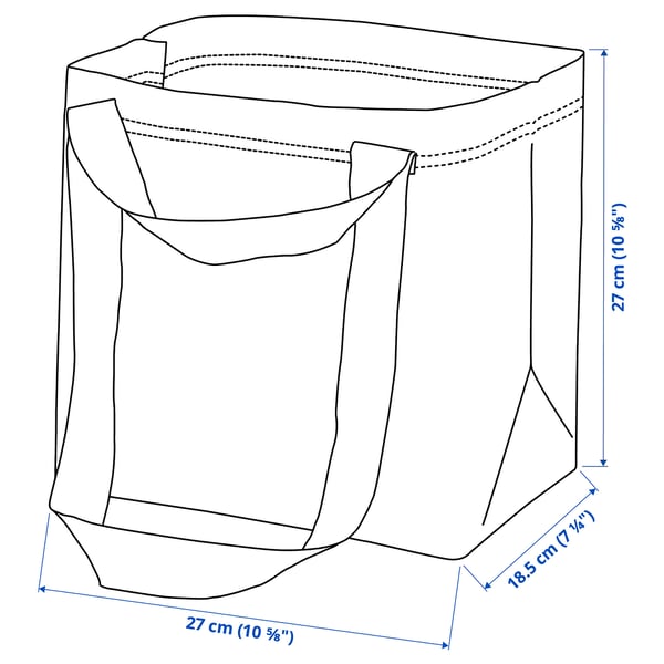 ROMELSÖN Bolsa para compras, ballena, 27x18x27 cmx13 l