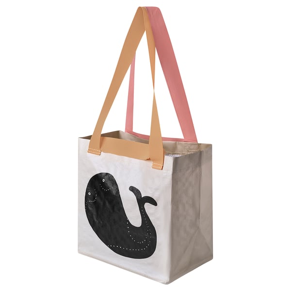 ROMELSÖN Bolsa para compras, ballena, 27x18x27 cmx13 l