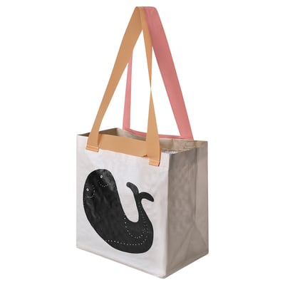 ROMELSÖN Bolsa para compras, ballena, 27x18x27 cmx13 l