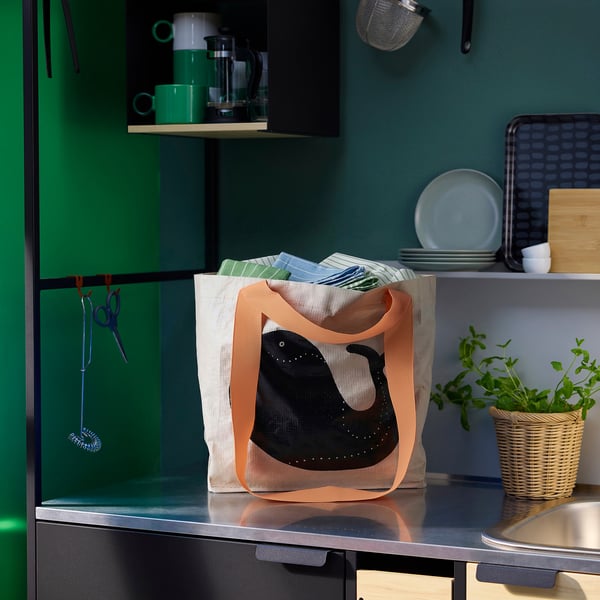 ROMELSÖN Bolsa para compras, ballena, 27x18x27 cmx13 l