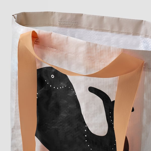 ROMELSÖN Bolsa para compras, ballena, 27x18x27 cmx13 l
