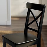 ROSENTORP / ROSENTORP Juego de comedor 4 puestos, negro/negro, 110/155 cm