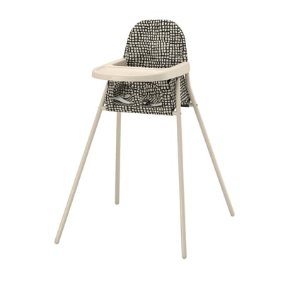 SANDKATT Silla comedor infantil, beige/gris oscuro