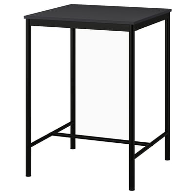 SANDSBERG Mesa de bar, negro, 67x67 cm