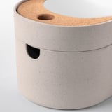 SAXBORGA Caja con tapa y espejo, plástico Corcho, 24x17 cm