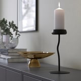 SILVERPÄRON Candelabro portavela, negro, 24 cm