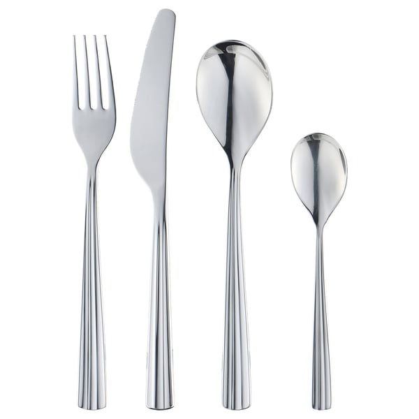 SJUGÄLSHAJ Set cubiertos, 24 piezas, Acero inoxidable