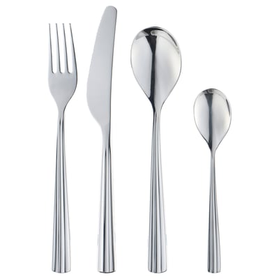 SJUGÄLSHAJ Set cubiertos, 24 piezas, Acero inoxidable
