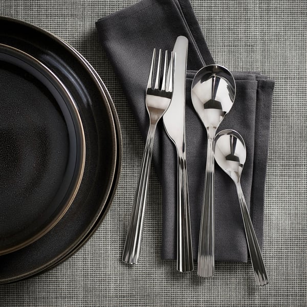 SJUGÄLSHAJ Set cubiertos, 24 piezas, Acero inoxidable