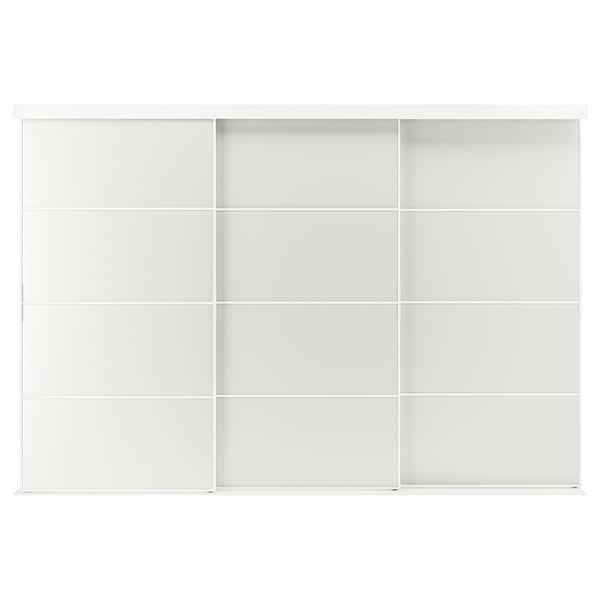 SKYTTA / TJÖRHOM Puerta corrediza combi, blanco/blanco, 301x205 cm
