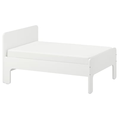 SLÄKT Estructura de cama extensible, blanco, 80x200 cm