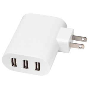 SMÅHAGEL Cargador USB 3 puertos, blanco