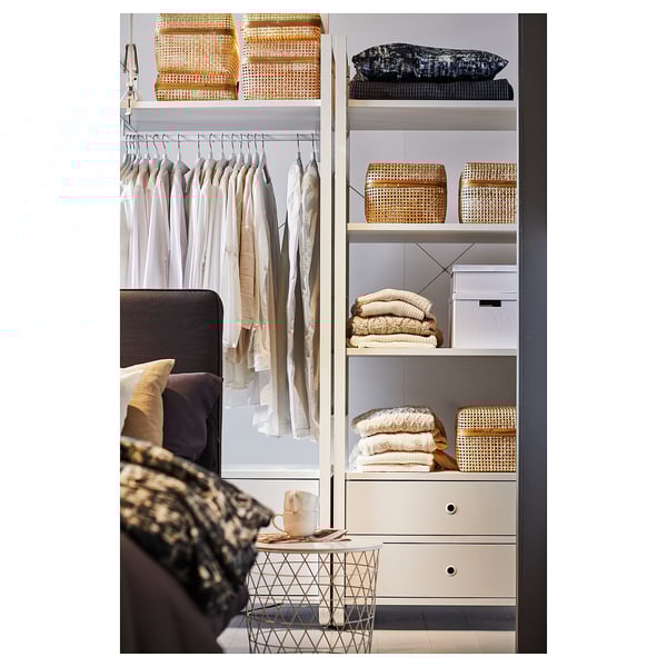 SMARRA Caja plástica con tapa, beige, 30x30x23 cm