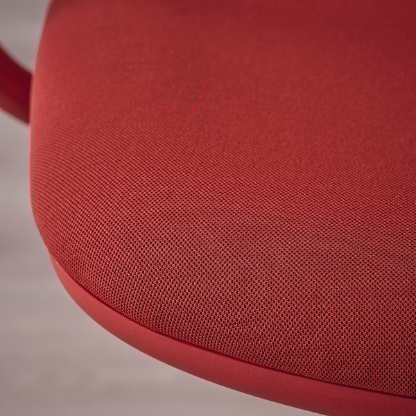 SMÖRKULL Silla de escritorio con apoyabrazos, Gräsnäs rojo