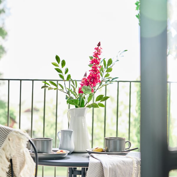 SMYCKA Flor artificial, Interior / exterior verbasco/rosado oscuro, 79 cm