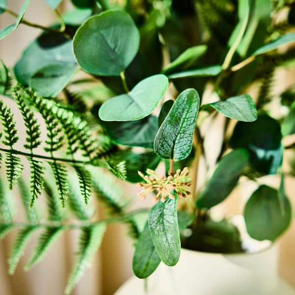 SMYCKA Ramo artificial, Interior / exterior Eucalipto/verde, 40 cm