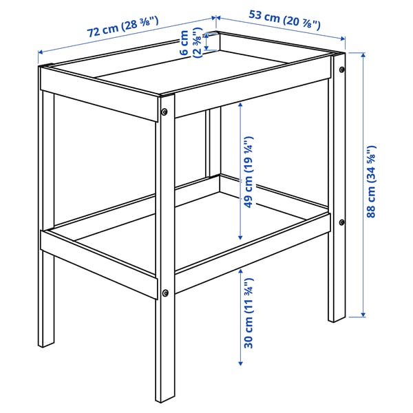 SNIGLAR Cambiador, haya, blanco, 72x53 cm - IKEA