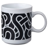 SÖTRÖNN Pocillo / mug, con diseños blanco/negro, 32 cl