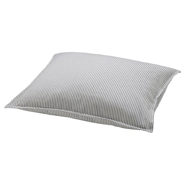 SOLFIBBLA Funda de almohada, gris blanco/Raya, 50x60 cm
