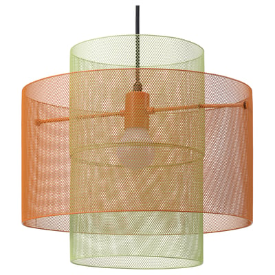 SOLVINDEN Lámpara de techo, Rejilla naranja/verde claro