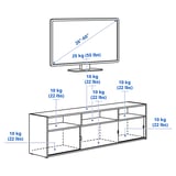 SPIKSMED Mueble TV, gris claro, 155x32x44 cm